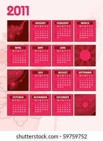 2011 Calendar. eps10.