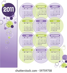 2011 Calendar. eps10.
