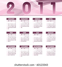 2011 Calendar. eps10.