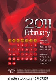 2011 Calendar February