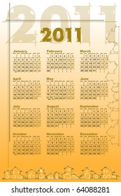 2011 Calendar with houses - Architecture theme