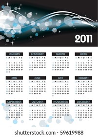 2011 Calendar. Illustration in eps10 format.