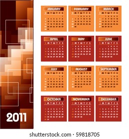 2011 Calendar. Illustration in eps10 format.