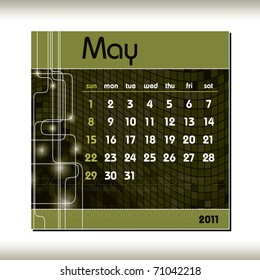 11 Calendar May Stock Vector Royalty Free