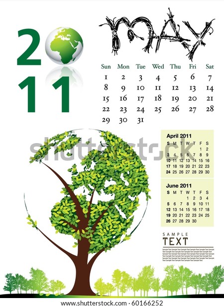 11 Calendar May Stock Vector Royalty Free