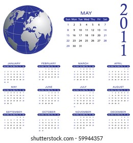 2011 Calendar - May - eps10