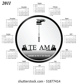 2011 calendar with an office teamwork theme
