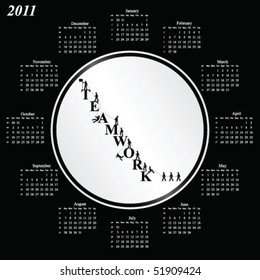 2011 calendar with an office teamwork theme
