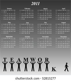 2011 calendar with an office teamwork theme
