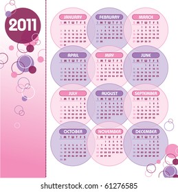 2011 Calendar. Vector. eps10.