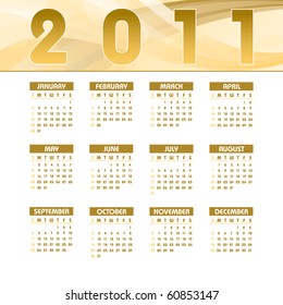 2011 Calendar. Vector Illustration.