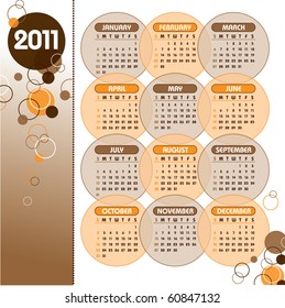 2011 Calendar. Vector Illustration. eps10.