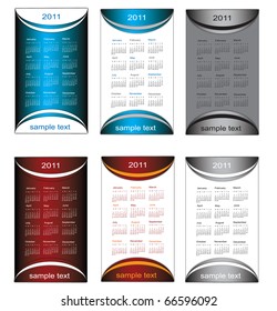 2011 calendars for business cards, vector set.