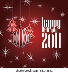 2011 Happy New Year greeting card or background