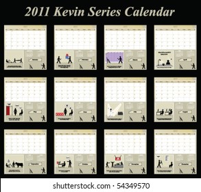 2011 Kevin series calendar with page per month individually layered