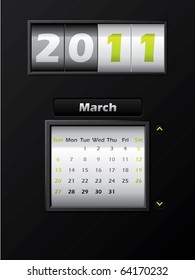 2011 march month counter calendar