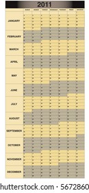 2011 Monthly Scheduling calendar
