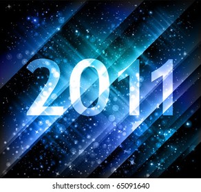 2011 new year background in blue shades