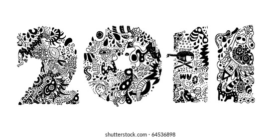 2011 new year doodle numbers