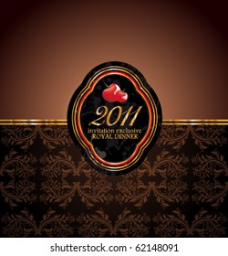 2011 New Year Royal Dinner Invitation Background for Stylish Flyers