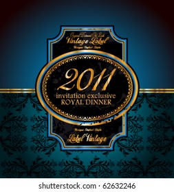 2011 New Year Royal Dinner Invitation Background for Stylish Flyers