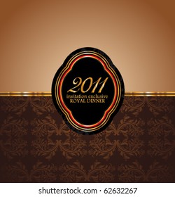 Año Nuevo 2011 Invitación a la cena de fondo para elegantes volantes