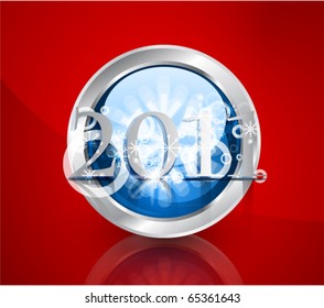 2011 New Year. Vector background with glass ball