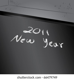 2011 New Year wording at the black board