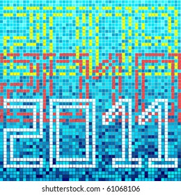 2011 sobre fundo abstrato azul