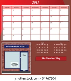 2011 Shop series calendar for the month of May