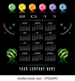 2011 stylish calendar with space for your company name