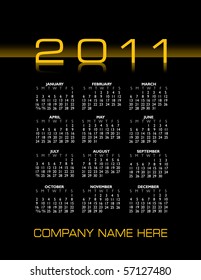 2011 stylish calendar with space for your company name