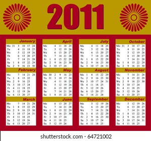 2011 Vector Calendar