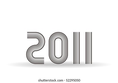 2011 in white background. Vector illustration