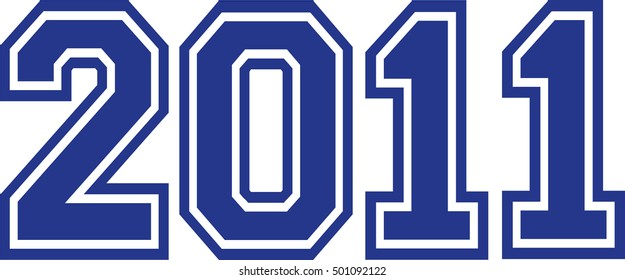 2011 Year college font