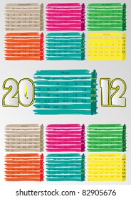 2012 A3 paint calendar for 12 months.May.