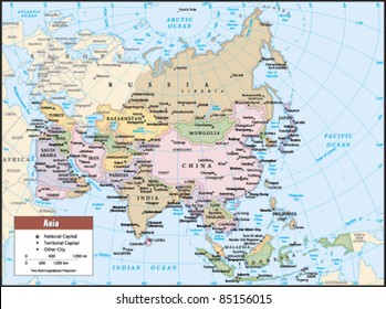 Asia Political Map Images, Stock Photos & Vectors | Shutterstock