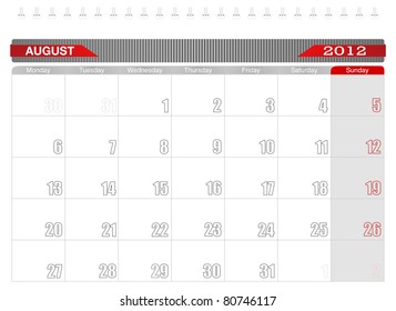 2012 August-Planning Calendar