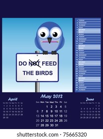 2012 bird calendar for the month of May