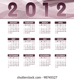 2012 Calendar.