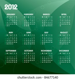 2012 Calendar. Abstract Illustration.