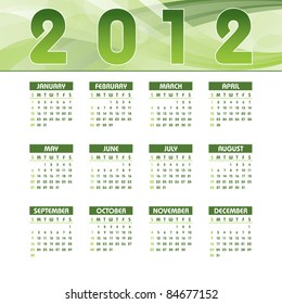 2012 Calendar. Abstract Illustration.