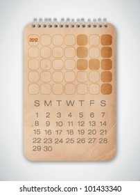 2012 Calendar April Old Texture Paper Vector