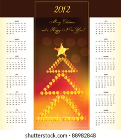 2012 calendar with Christmas tree