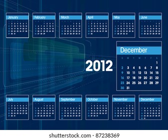 2012 Calendar. December.