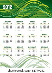 2012 Calendar. Eps10.