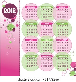 2012 Calendar. Eps10.