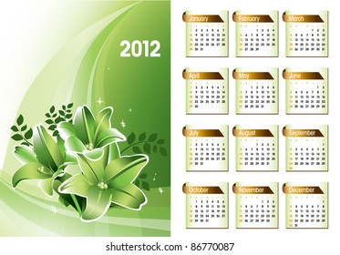 2012 Calendar. Eps10.