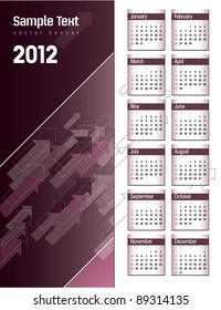 2012 Calendar. Eps10.