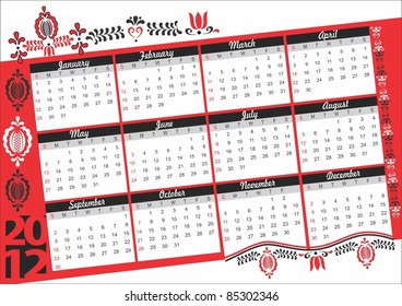 2012 calendar - folk